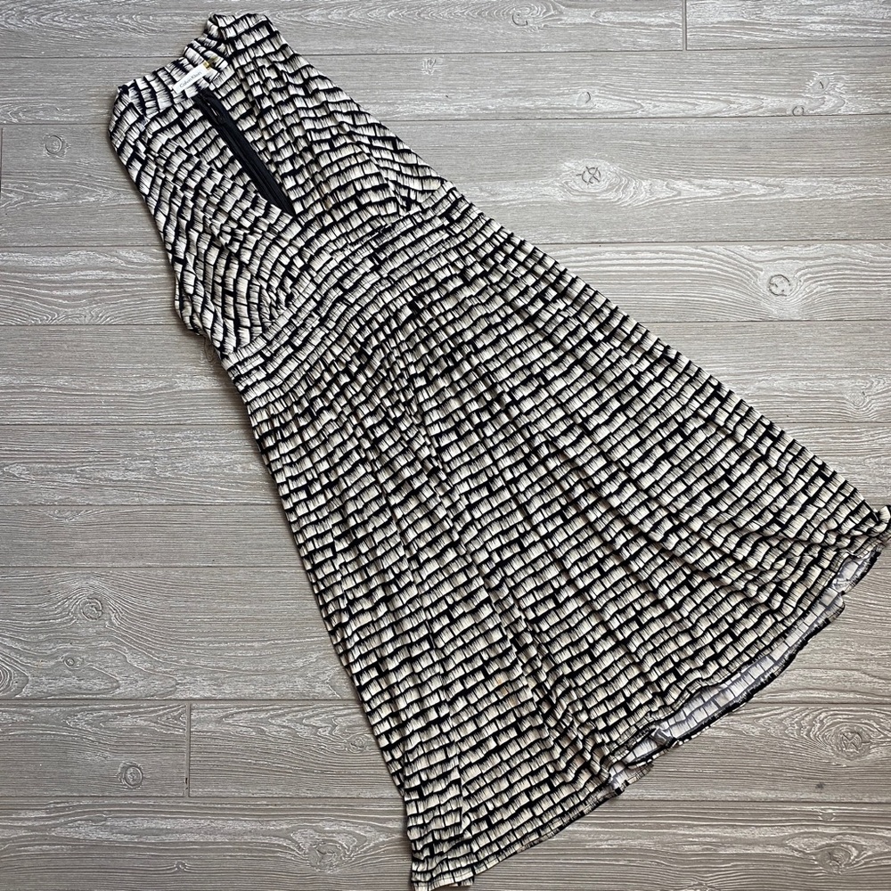 💙 Calvin Klein Black Pattern Sleeveless Jersey Dress 12